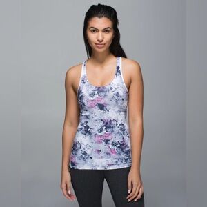LULULEMON Crossback Tank Moody Mirage White Deep Navy / White